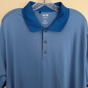 Adidas Climalite polo light blue striped